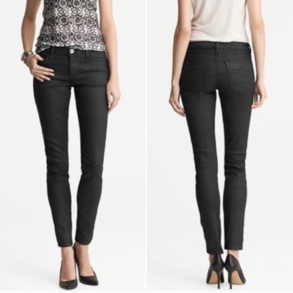 Banana republic factory black coated leggings 14
